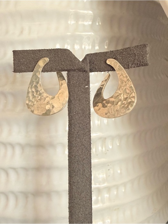 None Jewelry - 925 Hammered Sterling Silver Earrings